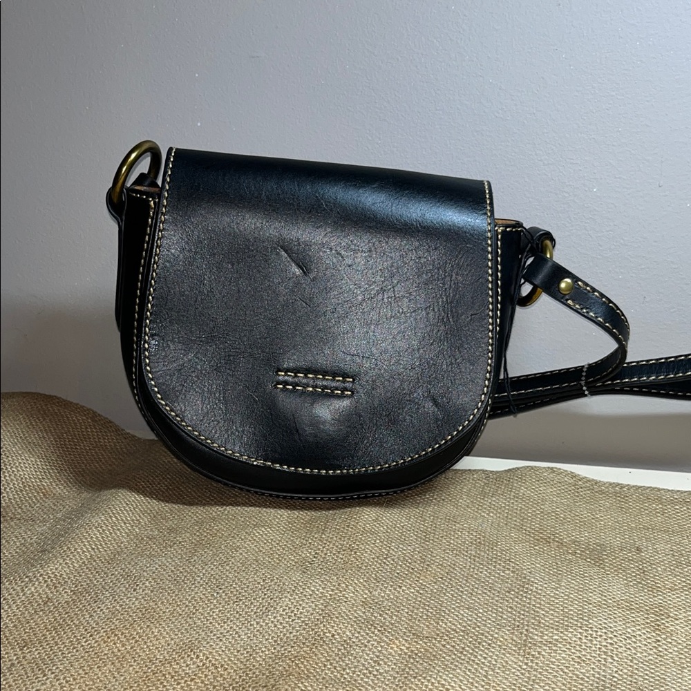 FRYE LEATHER Black Leather Adjustable Crossbody Bag GORGEOUS PERFECT